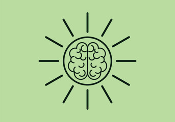 brain icon in line style. For your design, logo. Vector illustration
