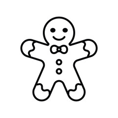 Gingerbread man silhouette line art