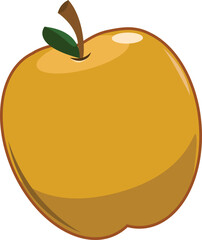 vector illustration of an golden apple