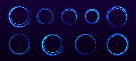 Stylish neon frames flicker in concentric layers, each pulsing with vibrant color. Particle dust flows between rings. Ideal for music videos, digital art, or UI elements.