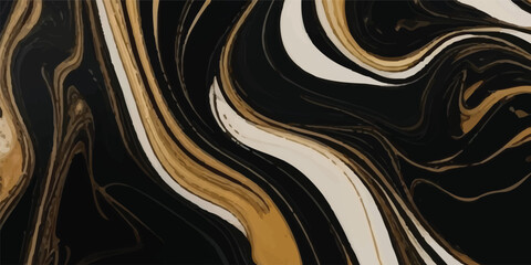 Premium Marble Surface Design with Flowing Gold Veins Over a Deep Black Oceanic Base, Timeless Natural Marble Texture with Black and Gold Ocean-Inspired Luxury Detailing