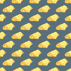 Seamless pattern with cheese doodle for decorative print, wrapping paper, greeting cards, wallpaper and fabric