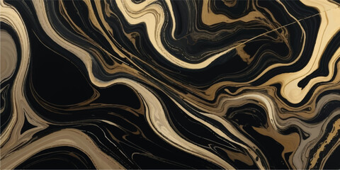 Premium Marble Surface Design with Flowing Gold Veins Over a Deep Black Oceanic Base, Timeless Natural Marble Texture with Black and Gold Ocean-Inspired Luxury Detailing