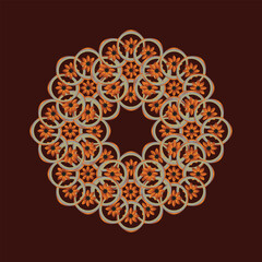 Floral Harmony Mandala Design in Warm Tones