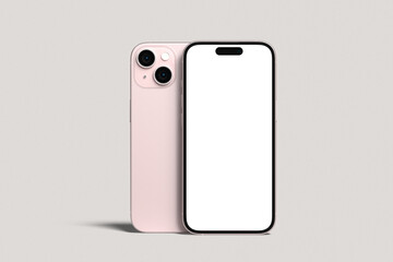 Realistic blank phone 16 illustration for mockup. 3D Render.