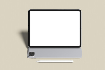 Realistic blank tablet illustration for mockup. 3D Render.