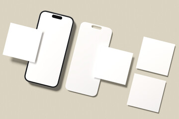 Realistic blank social media illustration for mockup. 3D Render.