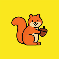 Obraz premium Cute illustration of orange squirrel vector
