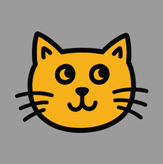 Cute illustration of cartoon cat face vector