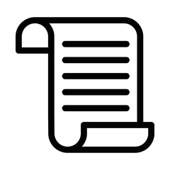 Ancient scroll paper document vector icon. Editable stroke.