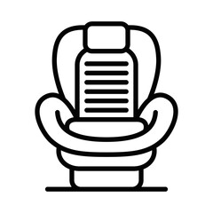 Car seat safety vector icon outline. Editable stroke.
