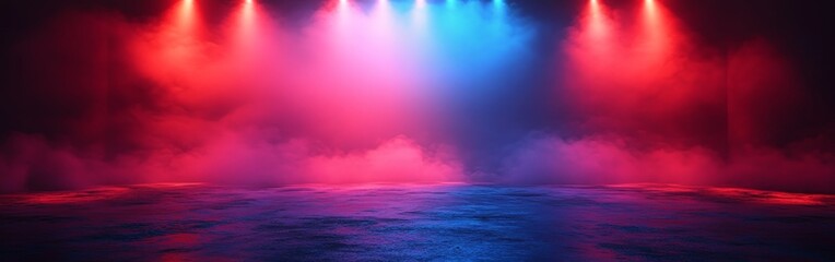 Stage Lighting Setup for Performance with Colorful Lights and Spotlight Effect