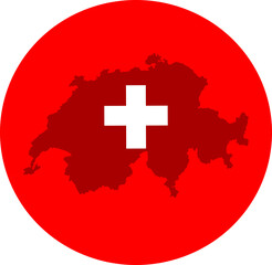Switzerland Map And Flag Design Stock Photo