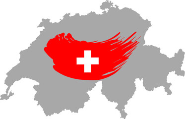 Fototapeta premium Switzerland Map And Flag Design Stock Photo