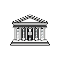 Obraz premium Classic Courthouse Building Illustration Architectural Design