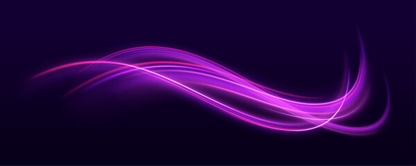 Magic moving fast speed police lines. Laser beams luminous abstract sparkling isolated on a transparent background. Sports light lines with neon effect in hay red and pink. Energy flow tunnel.	