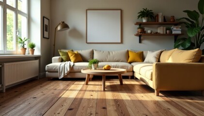 Fototapeta premium Wooden plank texture surface in a cozy living room, wooden texture, wooden background texture surface, wooden surface