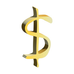 3d dollar currency symbol. Single element for design