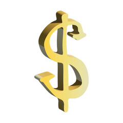 3d dollar currency symbol. Single element for design