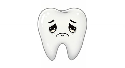 Sad cartoon tooth illustration
