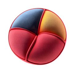 Fototapeta premium Plush geometric shape isolated on white background. 3d design element.