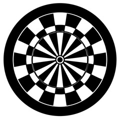 Black and white dartboard target illustration