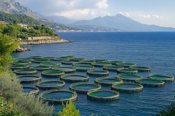 Aquaculture on Corfu Island Coastal Fish Farms