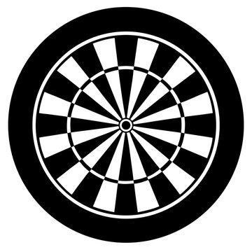 recommend clip art: Black and white dartboard target silhouette