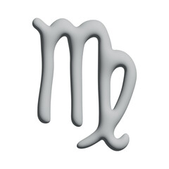 3d virgo zodiac sign Esoteric symbol Astrology clipart Element for design