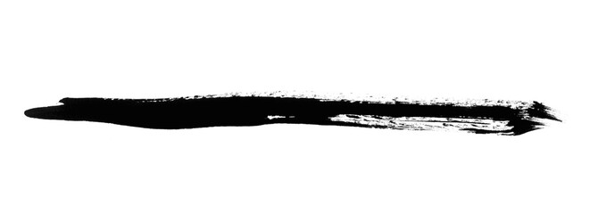 Horizontal black brush stroke with minimal texture and depth