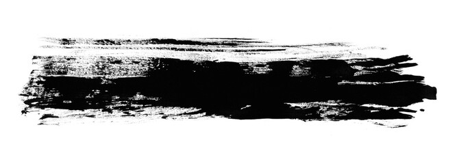 Thin dry brush stroke with subtle black paint texture