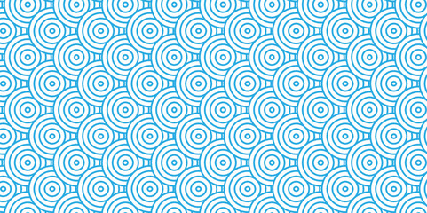 Fototapeta premium Overlapping Pattern Minimal diamond geometric waves spiral transparent and abstract circle wave line. blue seamless tile stripe geometric create retro square line backdrop pattern background.