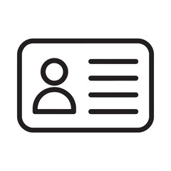 Identification Card Icon for Personal Identity and User Profile Representation Editable Vector Illustration isolated on a white background