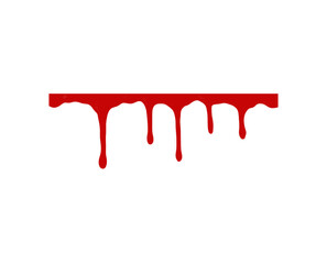 Thin Blood Drips Aligned in a Row with Even Flow Effects