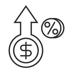 Saving outline icon, editable vector illustration and transparent graphic element. Isolated on white background