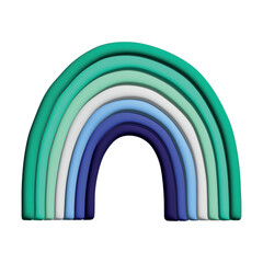 Fototapeta premium Colorful rainbow shape Gay men pride flag Happy pride day LGBTQ community Pride Month Vector 3d clipart for posters, stickers, logo, cards