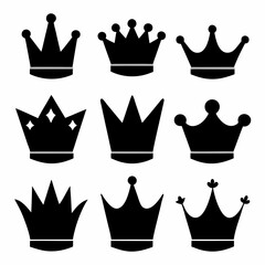 set of crowns vector