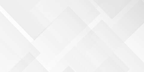 Vector white and gray overlap triangle geometric technology pattern. minimal rectangle arranged white lines transparent web square background layers. overlap web presentation design.
