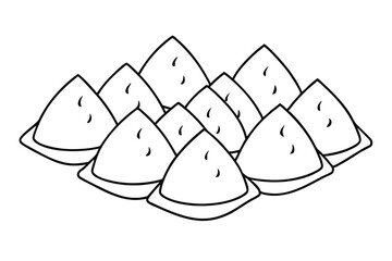 samosa line art modern design for creative artwork