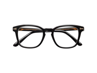 Black eyeglasses frames isolated on transparent background