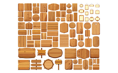 木製看板ベクターイラストセット	