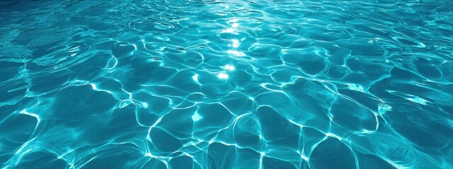 Obraz premium The tranquil surface of water displays beautiful blue ripples illuminated by sunlight. This peaceful backdrop captures a sense of calmness ideal for meditation or relaxation