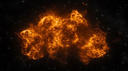 Obraz premium Fiery cosmic nebulae cluster in space.