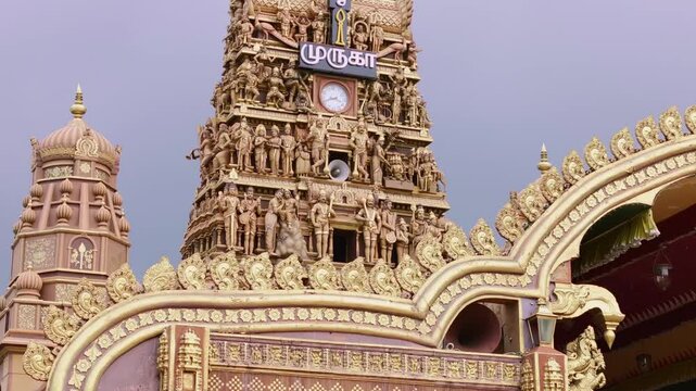 Facade of the Keerimalai Naguleswaram Temple, Jaffna, or Naguleswaram Shiwa Kovil. Thirutambaleswaram Kovil the most famous and revered Hindu temples in northern Sri Lanka. Temple Decorations