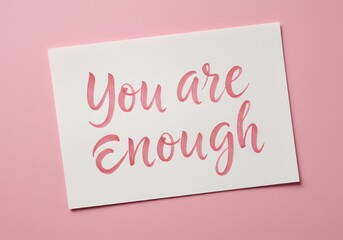 Handwritten Encouragement on Paper with Pink Background
