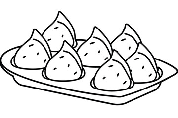 samosa line art trendy design for artistic collection