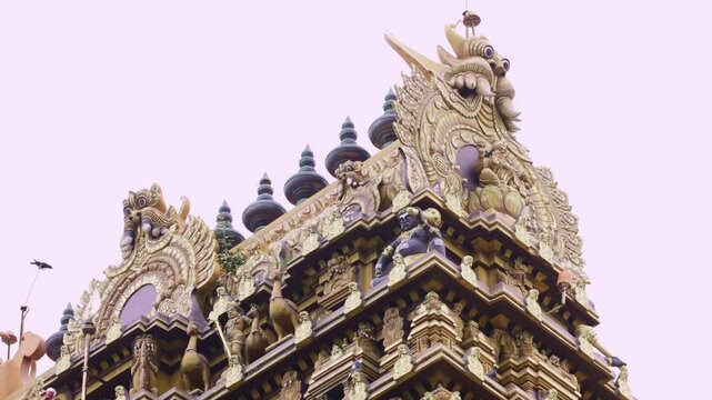 Facade of the Keerimalai Naguleswaram Temple, Jaffna, or Naguleswaram Shiwa Kovil. Thirutambaleswaram Kovil the most famous and revered Hindu temples in northern Sri Lanka. Temple Decorations