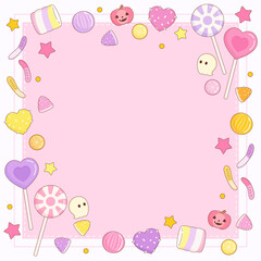 pink halloween candy party frame 1