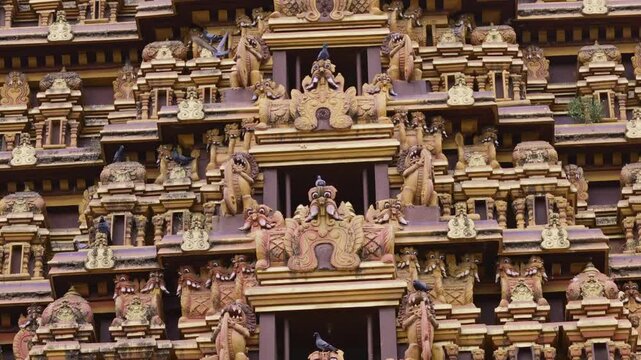 Facade of the Keerimalai Naguleswaram Temple, Jaffna, or Naguleswaram Shiwa Kovil. Thirutambaleswaram Kovil the most famous and revered Hindu temples in northern Sri Lanka. Temple Decorations