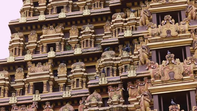 Facade of the Keerimalai Naguleswaram Temple, Jaffna, or Naguleswaram Shiwa Kovil. Thirutambaleswaram Kovil the most famous and revered Hindu temples in northern Sri Lanka. Temple Decorations